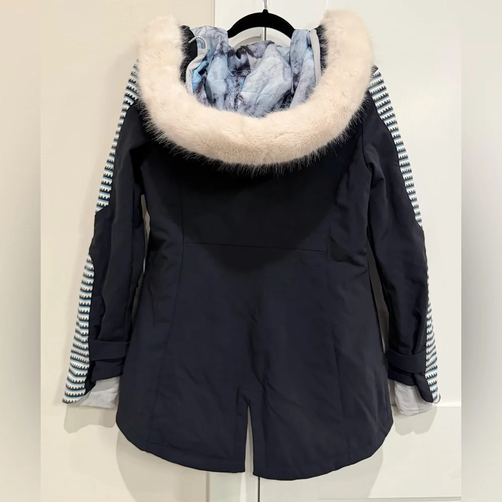 Sweaty Betty Method Softshell Ski Jackett with Fur Trim Size XS EUC